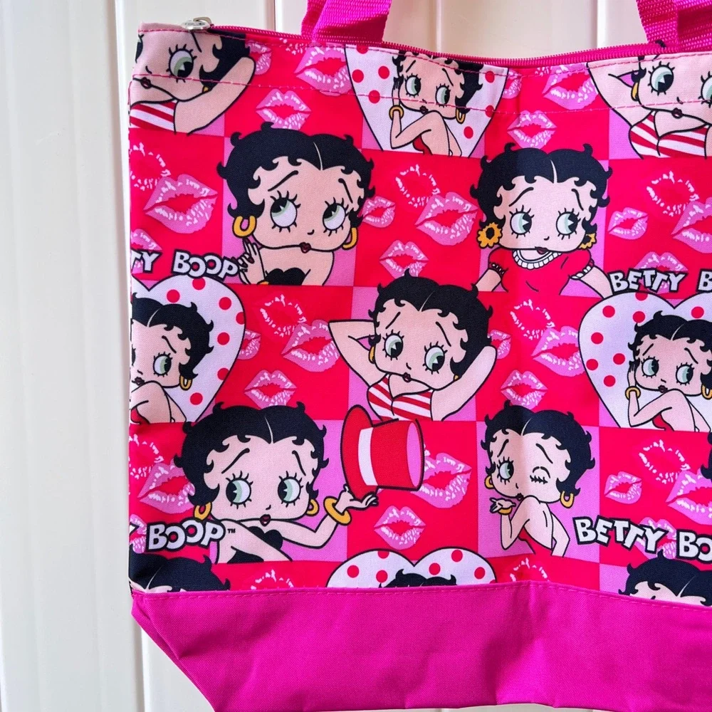 Betty Boop Printed Pink Red Y2K Tote Shoulder Bag New‎